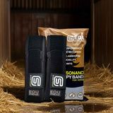 EQU StreamZ bands in a horse stable with biodegradable starch based packaging