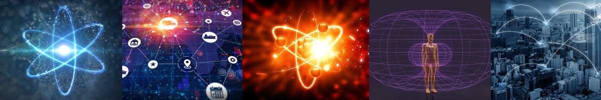 How Quantum Physics has advanced the industry. Image of magnetic effects on atoms and particles.