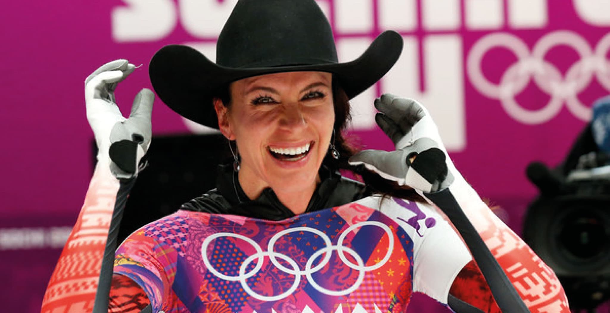 YOU Streamz and EQU Streamz endorsed by Melissa Hollingsworth for Streamz recovery and rehabilitation in both her and her horses. Image of Melissa at Olympics representing Canada in Winter Olympics Sochi 